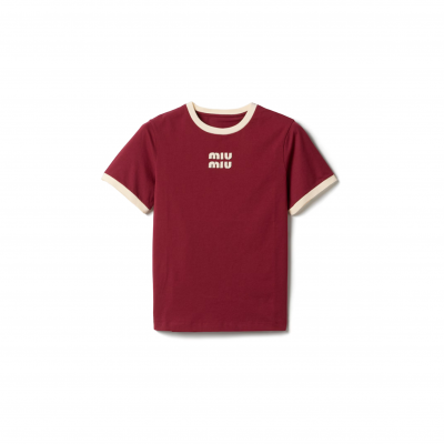 MIU MIU COTTON JERSEY T-SHIRT MJNA17